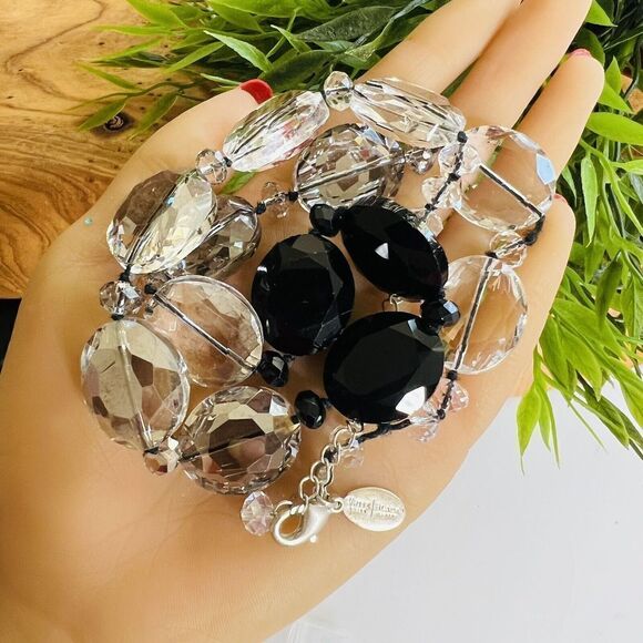 WHBM Chunky Crystal Glass Ombre Necklace White House Black Market Sparkling 1364 - Picture 2 of 12